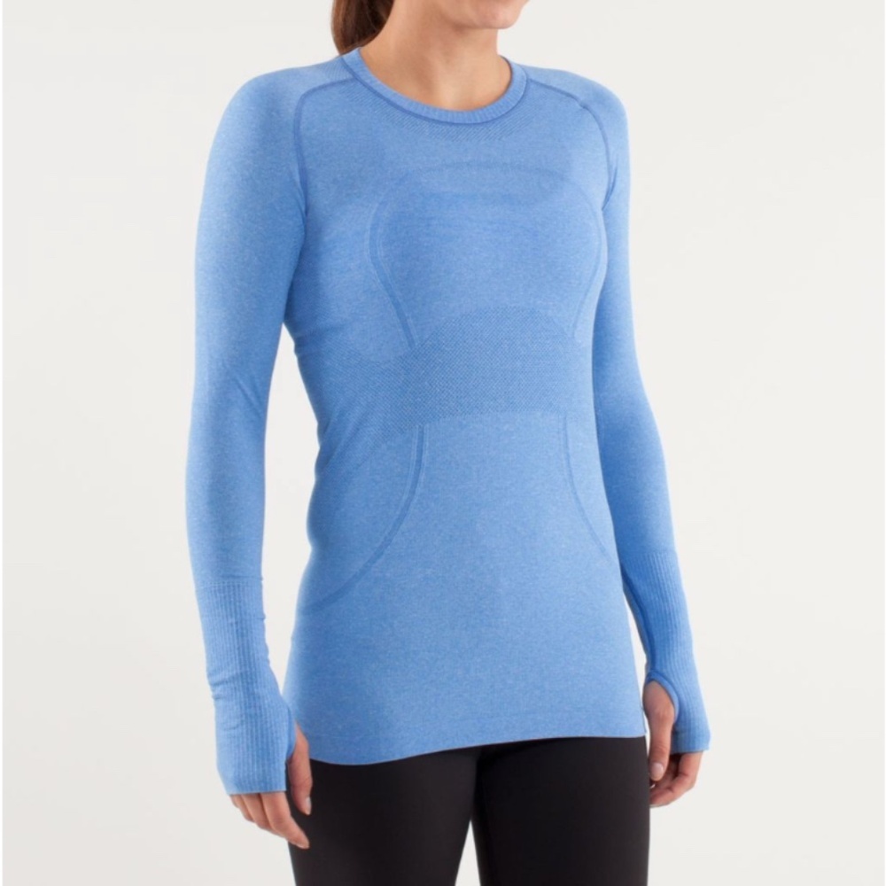 lululemon athletica Long Sleeve Swiftly Seamless Top in Light Blue